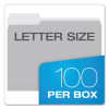 Colored File Folders, 1/3-Cut Tabs: Assorted, Letter Size, Gray/Light Gray, 100/Box