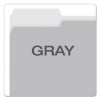 Colored File Folders, 1/3-Cut Tabs: Assorted, Letter Size, Gray/Light Gray, 100/Box