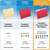 Colored File Folders, 1/3-Cut Tabs: Assorted, Letter Size, Gray/Light Gray, 100/Box