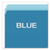 Colored File Folders, Straight Tabs, Letter Size, Blue/Light Blue, 100/Box