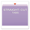 Colored File Folders, Straight Tabs, Letter Size, Lavender/Light Lavender, 100/Box