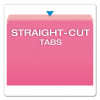 Colored File Folders, Straight Tabs, Letter Size, Pink/Light Pink, 100/Box