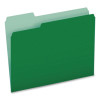 Colored File Folders, 1/3-Cut Tabs: Assorted, Legal Size, Green/Light Green, 100/Box