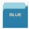 Colored File Folders, 1/3-Cut Tabs: Assorted, Legal Size, Blue/Light Blue, 100/Box