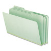 Pressboard Expanding File Folders, 1/3-Cut Tabs: Assorted, Legal Size, 1" Expansion, Green, 25/Box