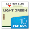 Six-Section Pressboard Classification Folders, Expands 2", 2 Dividers, 6 Embedded Fasteners, Letter Size, Green, 10/Box