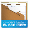 Six-Section Pressboard Classification Folders, Expands 2", 2 Dividers, 6 Embedded Fasteners, Letter Size, Green, 10/Box