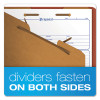 Six-Section Pressboard Classification Folders, Expands 2", 2 Dividers, 6 Embedded Fasteners, Legal Size, Red, 10/Box