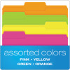 Glow File Folders, 1/3-Cut Tabs: Assorted, Letter Size, 0.75" Expansion, Assorted Colors, 24/Pack