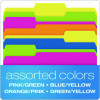Glow Twisted 3-Tab File Folder, 1/3-Cut Tabs: Assorted, Letter Size, 0.25" Expansion, Assorted Colors, 12/Pack