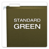 Extra Capacity Reinforced Hanging File Folders With Box Bottom, 1" Capacity, Letter Size, 1/5-Cut Tabs, Green, 25/Box