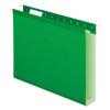Extra Capacity Reinforced Hanging File Folders With Box Bottom, 2" Capacity, Letter Size, 1/5-Cut Tabs, Bright Green, 25/Box