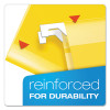 Extra Capacity Reinforced Hanging File Folders With Box Bottom, 2" Capacity, Letter Size, 1/5-Cut Tabs, Yellow, 25/Box