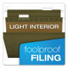 Reinforced Hanging File Folders With Printable Tab Inserts, Legal Size, 1/5-Cut Tabs, Standard Green, 25/Box