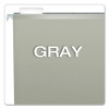Colored Reinforced Hanging Folders, Legal Size, 1/5-Cut Tabs, Gray, 25/Box