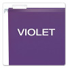 Colored Reinforced Hanging Folders, Legal Size, 1/5-Cut Tabs, Violet, 25/Box