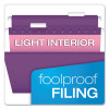 Colored Reinforced Hanging Folders, Legal Size, 1/5-Cut Tabs, Violet, 25/Box