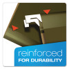 Extra Capacity Reinforced Hanging File Folders With Box Bottom, 2" Capacity, Legal Size, 1/5-Cut Tabs, Green, 25/Box