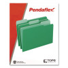 Interior File Folders, 1/3-Cut Tabs: Assorted, Letter Size, Bright Green, 100/Box