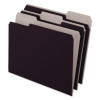 Interior File Folders, 1/3-Cut Tabs: Assorted, Letter Size, Black/Gray, 100/Box