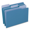 Interior File Folders, 1/3-Cut Tabs: Assorted, Letter Size, Blue, 100/Box