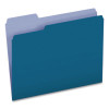 Interior File Folders, 1/3-Cut Tabs: Assorted, Letter Size, Blue, 100/Box