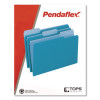 Interior File Folders, 1/3-Cut Tabs: Assorted, Letter Size, Blue, 100/Box
