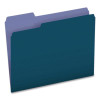 Interior File Folders, 1/3-Cut Tabs: Assorted, Letter Size, Navy Blue, 100/Box