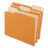 Interior File Folders, 1/3-Cut Tabs: Assorted, Letter Size, Orange, 100/Box