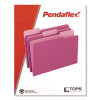 Interior File Folders, 1/3-Cut Tabs: Assorted, Letter Size, Pink, 100/Box