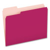 Interior File Folders, 1/3-Cut Tabs: Assorted, Letter Size, Pink, 100/Box