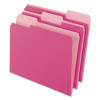 Interior File Folders, 1/3-Cut Tabs: Assorted, Letter Size, Pink, 100/Box