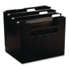 Portable Desktop File With Hanging Folders, Letter Size, 10" Long, Black