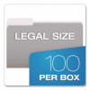 Interior File Folders, 1/3-Cut Tabs: Assorted, Legal Size, Gray, 100/Box