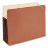 Premium Reinforced Expanding File Pockets, 7" Expansion, Letter Size, Red Fiber, 5/Box