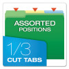 Double Stuff File Folders, 1/3-Cut Tabs: Assorted, Letter Size, Assorted Colors, 50/Pack