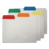 Poly File Folders, 1/3-Cut Tabs: Assorted, Letter Size, Clear, 25/Box