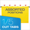 Surehook Hanging Folders, Legal Size, 1/5-Cut Tabs, Yellow, 20/Box
