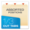 Smartshield Top Tab File Folders, 1/3-Cut Tabs: Assorted, Letter Size, Manila, 100/Box