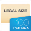Manila File Folders, Straight Tab, Legal Size, 0.75" Expansion, Manila, 100/Box