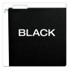 Colored Hanging Folders, Letter Size, 1/5-Cut Tabs, Black, 25/Box