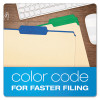 Color Tab File Folders, 1/3-Cut Tabs: Assorted, Letter Size, 0.75" Expansion, Manila, 50/Box