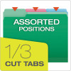 File Folders With Erasable Tabs, 1/3-Cut Tabs: Assorted, Letter Size, Assorted Colors, 30/Pack