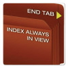Heavy-Duty End Tab File Pockets, 5.25" Expansion, Legal Size, Red Fiber, 10/Box
