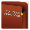 Heavy-Duty End Tab File Pockets, 5.25" Expansion, Legal Size, Red Fiber, 10/Box