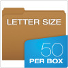 Kraft Fastener Folders, 1/3-Cut Tab: Assorted, 1 Fastener, Letter Size, Kraft, 50/Box