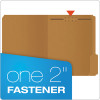 Kraft Fastener Folders, 1/3-Cut Tab: Assorted, 1 Fastener, Letter Size, Kraft, 50/Box