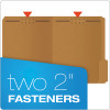 Kraft Fastener Folders, 1/3-Cut Tab: Assorted, 2 Fasteners, Letter Size, Kraft, 50/Box
