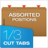 Kraft Fastener Folders, 1/3-Cut Tab: Assorted, 2 Fasteners, Legal Size, Kraft, 50/Box