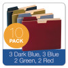 File Folder Pocket, 0.75" Expansion, Letter Size, Assorted Colors, 10/Pack
